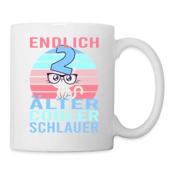 2. Geburtstag 2 Jahre Katze Kätzchen Mietze Miau - Tasse - Weiß - Rechts