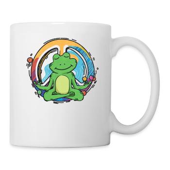 Hippie Frog Peace Sign Yoga Frogs Hippies Yoga Pun - Mug blanc - blanc - Droite