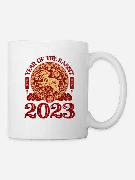 Chinees Konijn Nieuwjaar 2023 - Mok - wit