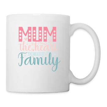 Mama ist das Herz der Familie - Tasse - Weiß - Rechts