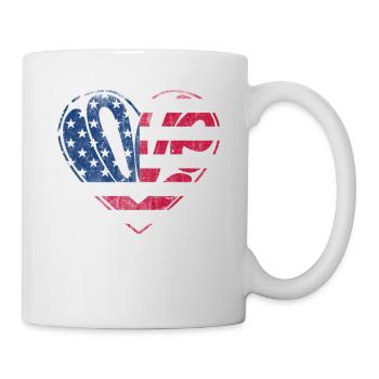 Liebe amerikanische Flagge Herz 4. Juli US-Lieben - Tasse - Weiß - Rechts