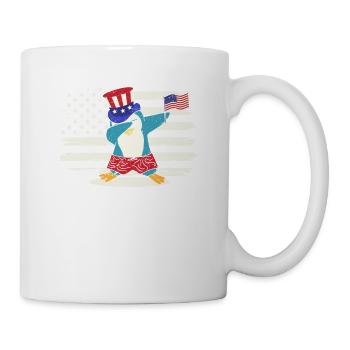 Dabbing Penguin 4 juillet Patriotic Dab USA - Mug blanc - blanc - Droite