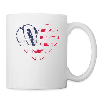 Love American Flag Heart July 4 U.S. Love - Mug - white - Right