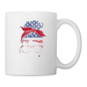 July Girl Wink Eye American Flag July 4 - Mug - white - Right