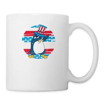 Dabbing Penguin 4 juillet Patriotic Dab USA - Mug blanc - blanc - Droite