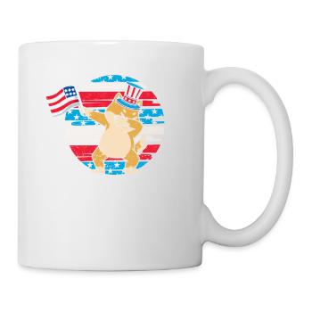 Tupfen Shiba Inu 4. Juli Hundeliebhaber USA - Tasse - Weiß - Rechts
