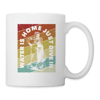 Water Is Home Just Dive In Taucherbrille Scuba - Tasse - Weiß - Rechts
