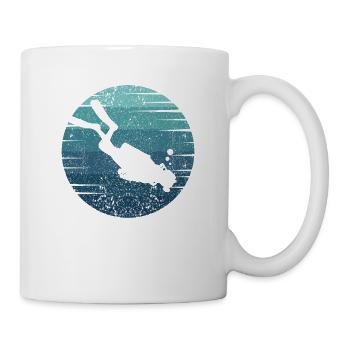 Diving fins Goggles Diving mask Diver Diver - Mug - white - Right