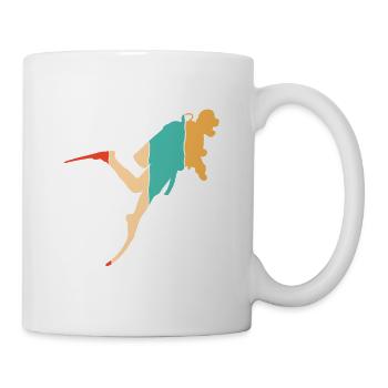 Diving mask Diving fins Goggles Diver - Mug - white - Right