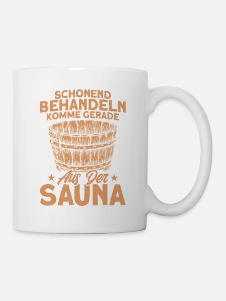 Sauna Schonend Behandeln Geschenk - Tasse - Weiß