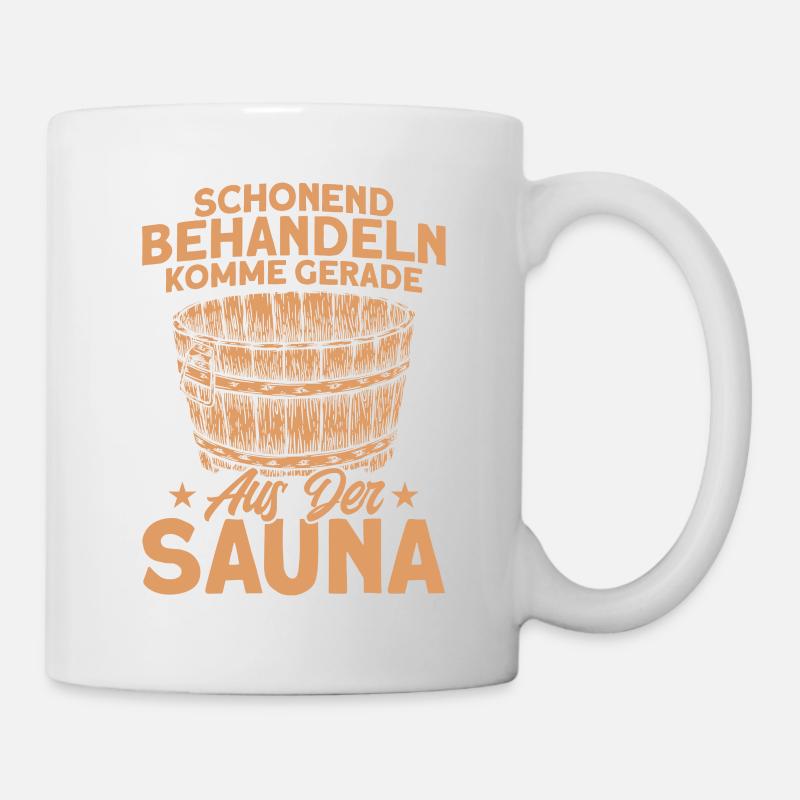 Sauna Schonend Behandeln Geschenk - Tasse - Weiß