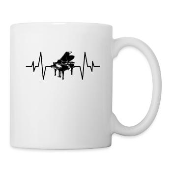 Piano Piano battement de cœur - Mug blanc - blanc - Droite