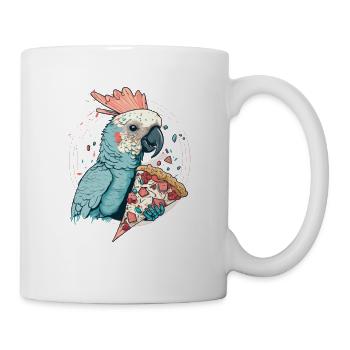 Kakadu isst Pizza für eine Kakadu Besitzer - Tasse - Weiß - Rechts