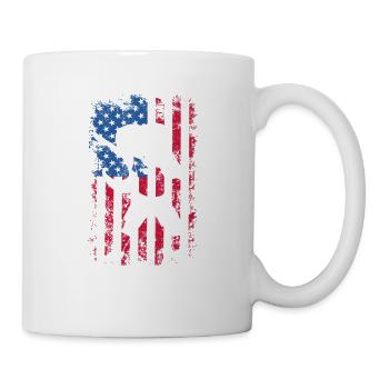 Dabbing Soccer Girl USA Girls 4 juillet Amérique - Mug blanc - blanc - Droite