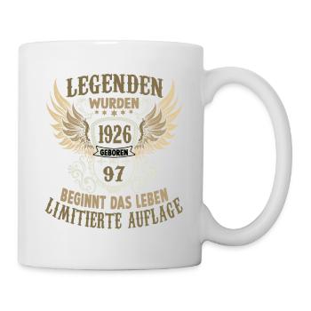 Geschenk zum 97. Geburtstag 1926 Legende Herren - Tasse - Weiß - Rechts