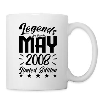 Born May 2008 Birthday gift 2008. - Mug - white - Right