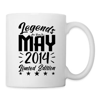 Geboren Mai 2014 Geburtstagsgeschenk 2014. - Tasse - Weiß - Rechts