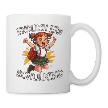 Endlich ein Schulkind 1.Klasse Mädchen - Tasse - Weiß - Rechts