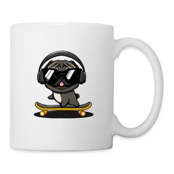 Concevoir avec un chien carlin basé sur un - Mug blanc - blanc - Droite