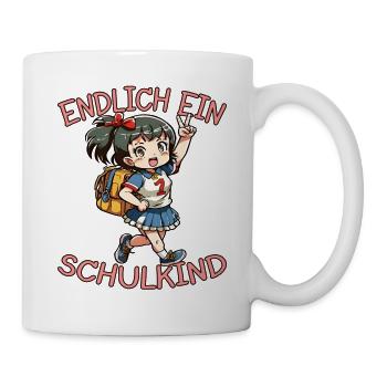 Endlich ein Schulkind Anime Mädchen - Tasse - Weiß - Rechts