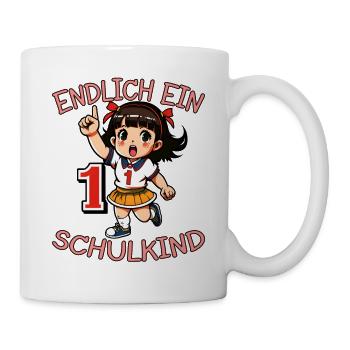 Endlich ein Schulkind Anime Mädchen - Tasse - Weiß - Rechts