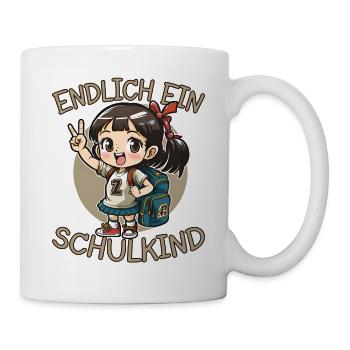 Endlich ein Schulkind Anime Mädchen - Tasse - Weiß - Rechts