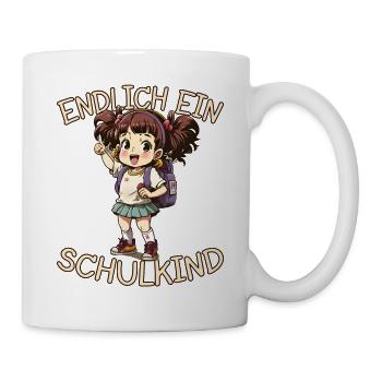 Endlich ein Schulkind Anime Mädchen - Tasse - Weiß - Rechts