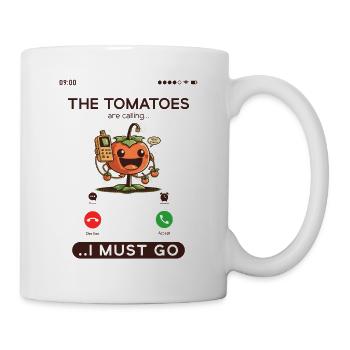 Les tomates appellent, drôle de jardinage de tomates - Mug blanc - blanc - Droite