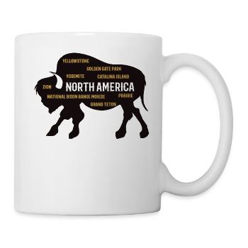 Bison, der nordamerikanischer Büffel - Tasse - Weiß - Rechts