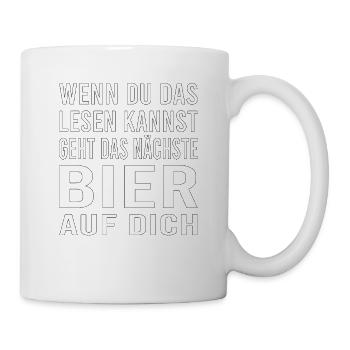 Vatertag Himmelfahrt Bier Nachbar Nachbarn Saufen - Tasse - Weiß - Rechts