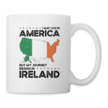Geboren in Irland Irland Amerikanisch USA - Tasse - Weiß - Rechts