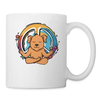 Hippie Dog Peace Sign Yoga Canine Lover Hippies - Mug - white - Right