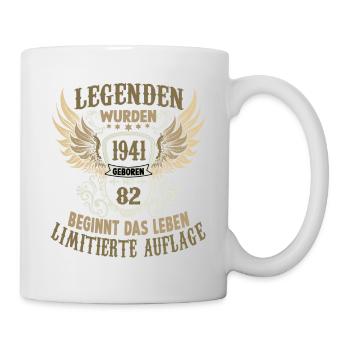 Geschenk zum 82. Geburtstag 1941 Legende Herren - Tasse - Weiß - Rechts