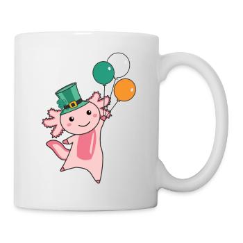 Axolotl avec ballon Saint-Patrick Irlande - Mug blanc - blanc - Droite