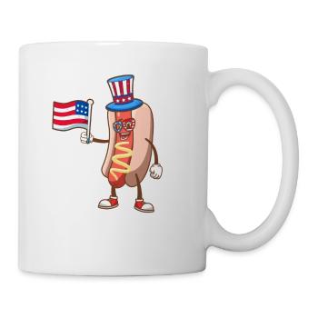 Hotdog-Sonnenbrille amerikanische Flagge USA - Tasse - Weiß - Rechts