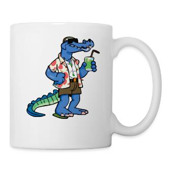 Dolo le crocodile au cocktail - Mug blanc - blanc - Droite