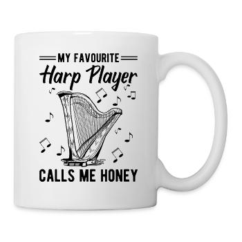 Harfenspieler Harfenist - Tasse - Weiß - Rechts