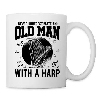 Harfenspieler Harfenist - Tasse - Weiß - Rechts