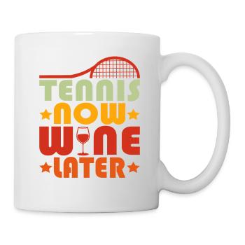 Funny Tennis Art Tennis Now Wine Later Lover Gifts - Mug - white - Right