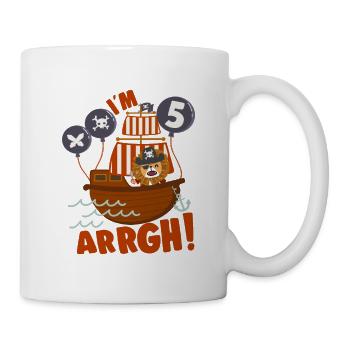 Arrr I'm 5 Pirate Theme 5th Birthday Party Gift - Mug - white - Right