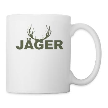 Jagen Jäger Jagd Wildschwein Wald Geweih Keiler - Tasse - Weiß - Rechts