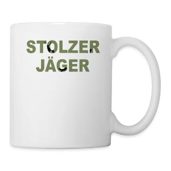 Jagen Jäger Jagd Wildschwein Wald Geweih Keiler - Tasse - Weiß - Rechts
