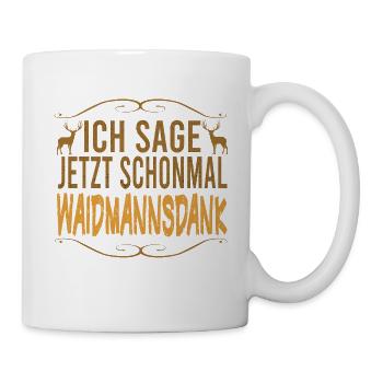 Jagen Jäger Jagd Wildschwein Wald Geweih Keiler - Tasse - Weiß - Rechts