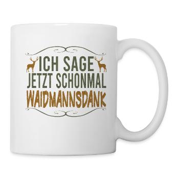 Jagen Jäger Jagd Wildschwein Wald Geweih Keiler - Tasse - Weiß - Rechts