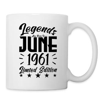 Geboren 1961 Geburtstagsgeschenk 1961. - Tasse - Weiß - Rechts