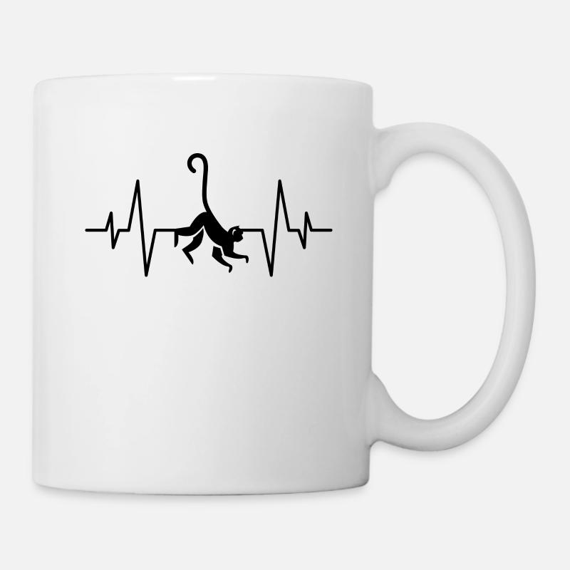Monkey monkey heartbeat - Mug - white