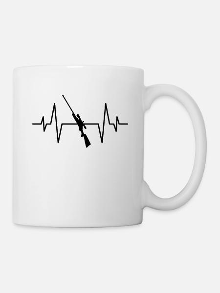 Jagd Gewehr Herzschlag - Tasse - Weiß