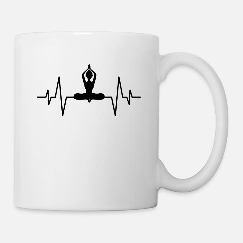 Meditation Herzschlag - Tasse - Weiß