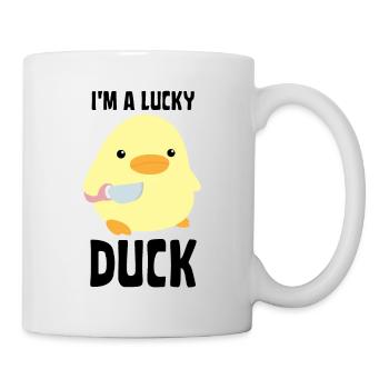 I’m A Lucky Duck - Canard au couteau Ente mit Messer - Mug blanc - blanc - Droite