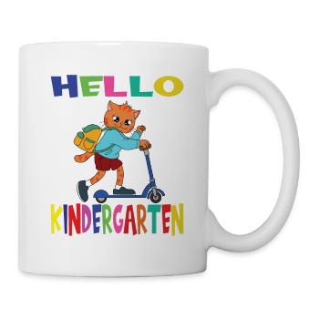 Bonjour chat de maternelle avec scooter - Mug blanc - blanc - Droite